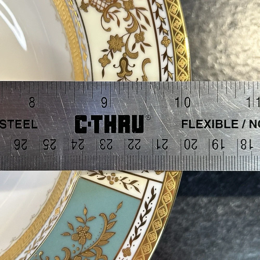 Mikasa‎ Pompadour Green & Gold Porcelain 10